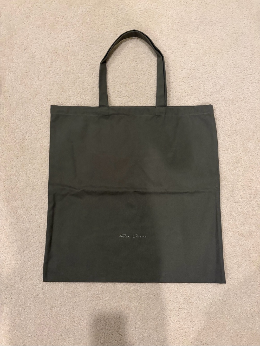 Wool Gray Rick Owen’s Men’s Tote Bag with Subtle Logo